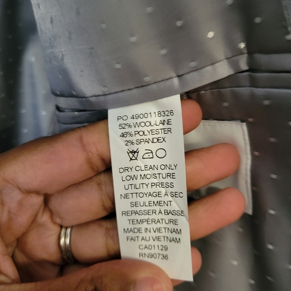 Michael Strahan Men's Gray Formal Business Wool-Blend Blazer Jacket. Size 48L - Picture 9 of 12